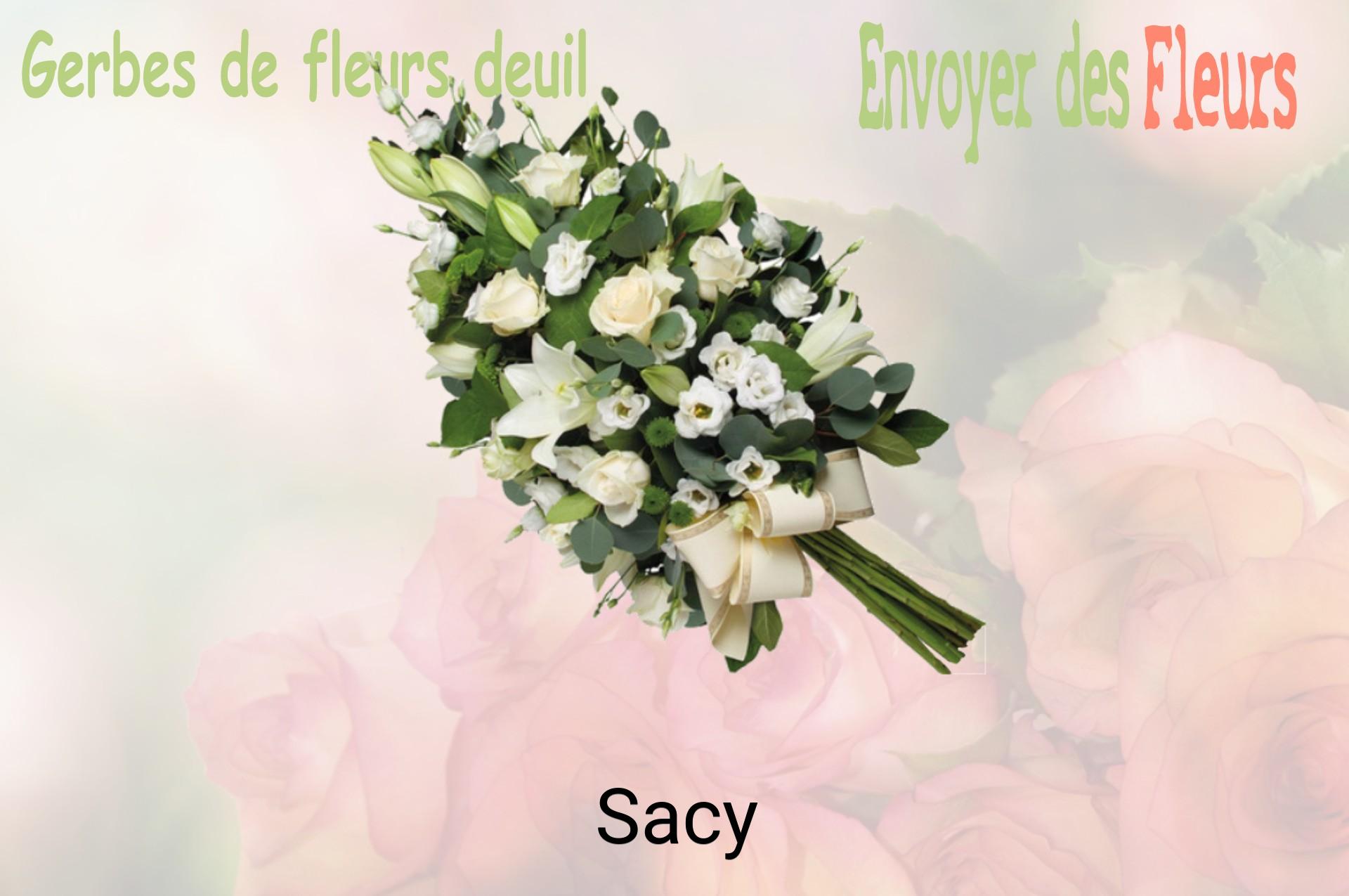 Gerbe de fleurs de deuil livrée à Sacy